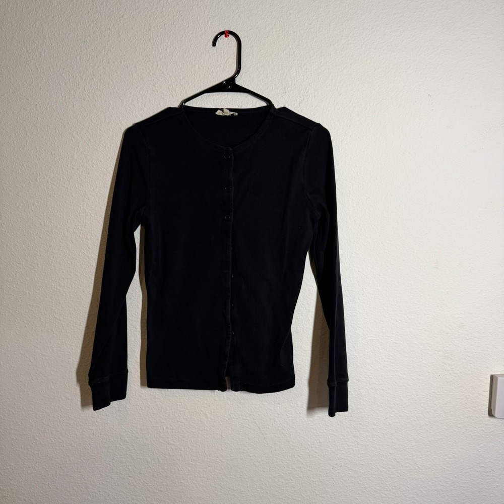 Madewell Cardigan Sweater Womens Small Black Knitted Long Sleeve Button Front
